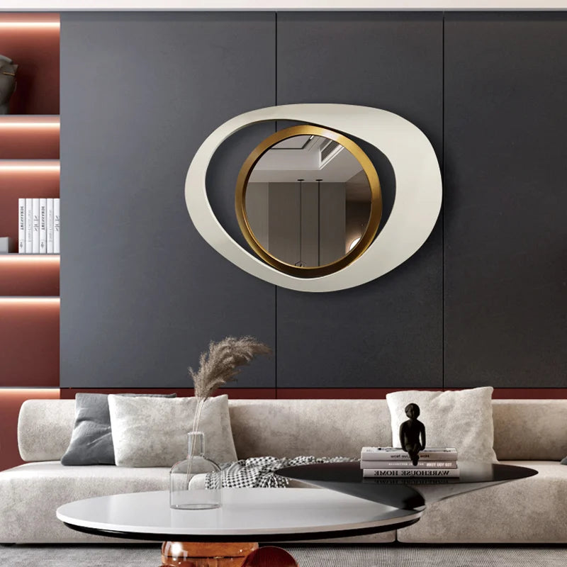 Miroir Murale Rond en Rotin